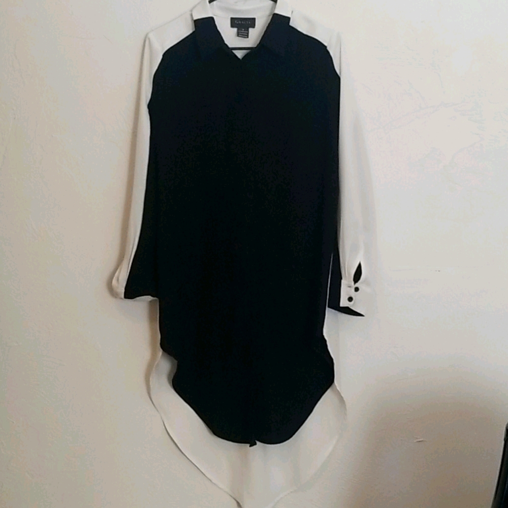Black & White Hi/lo Shirt Dress